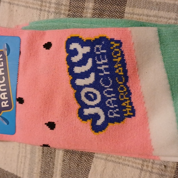 NWT Jolly Rancher Watermelon Crew Socks Unisex 6-12 - Picture 3 of 5